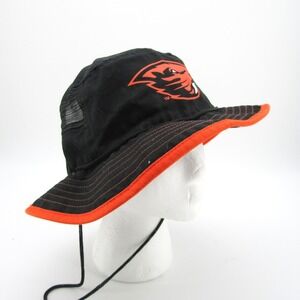 OSU Beaver Bucket Hat Cowbucker Black Orange Mesh Fishing Sun Cap Men